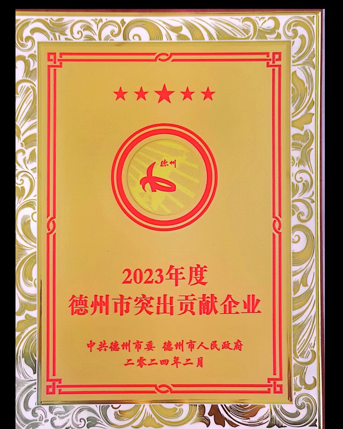 2023年度德州市突出貢獻企業